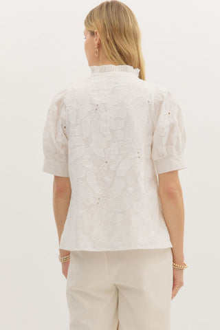 Leslie Ivory Floral Top