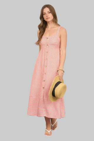 Micah Coral Stripe Dress