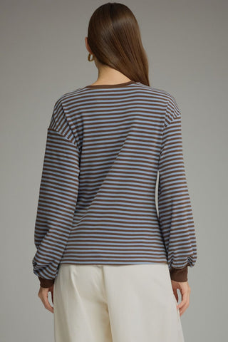 Margie Blue/Brown Stripe Top