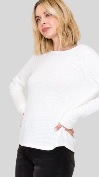 Juliette Ivory Waffle Top
