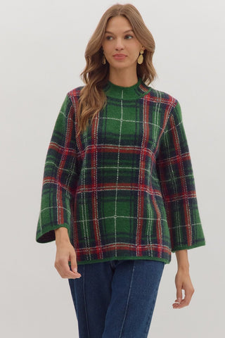 Nila Green Plaid Sweater