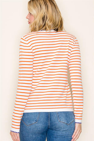 Alice Orange & White Sweater
