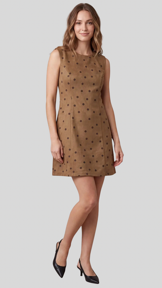 Goldie Taupe Dot Dress