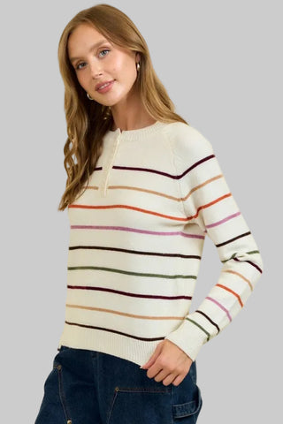 Sarah Ivory Multi Stripe Sweater