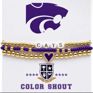 Kansas State Love Stack Bracelets