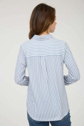 Christina Blue Stripe Button Down