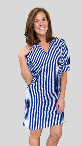 Evelyn Royal Check Dress