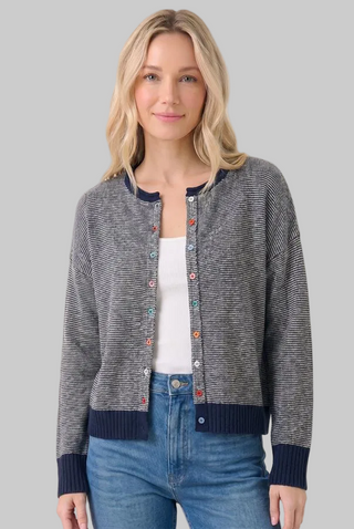Meganne Navy Multi Button Cardi