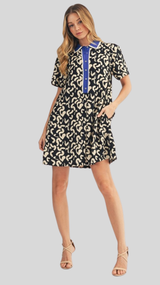 Jane Abstract Print Shift Dress