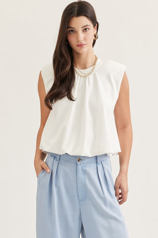 Mindy Ivory Gathered Top