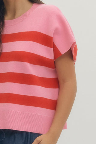 Finley Pink & Red Sweater