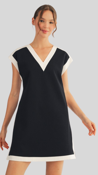 Allie Black/White Casual Dress