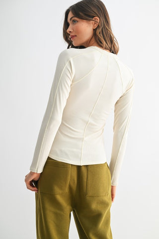Quinn Wheat Ribbed Top