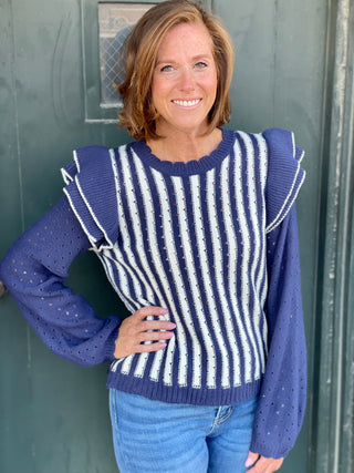 Tina Navy/White Stripe Sweater