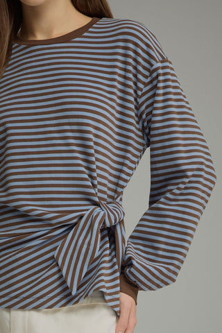 Margie Blue/Brown Stripe Top