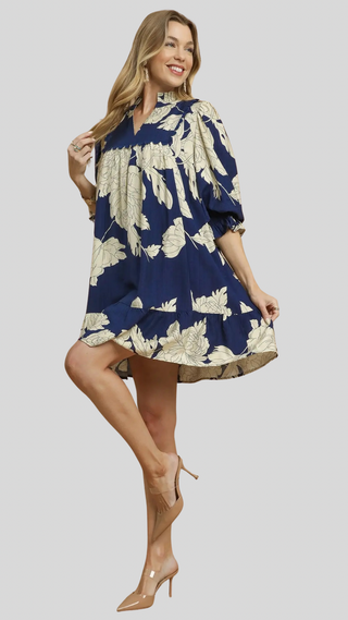 Aria Navy Print Dress
