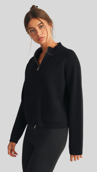 Julissa Black Zip Sweater