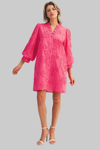 Lauren Pink Textured Dress
