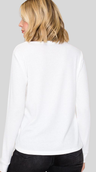 Juliette Ivory Waffle Top