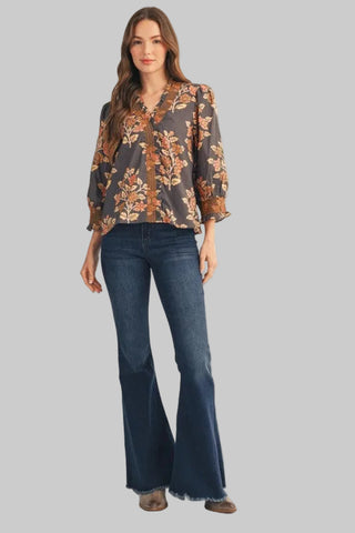 Kris Mocha Print Top