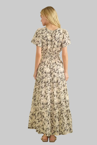 Tracie Ivory/Black Floral Dress