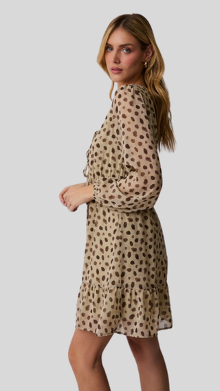 Veronica Taupe Dot Dress