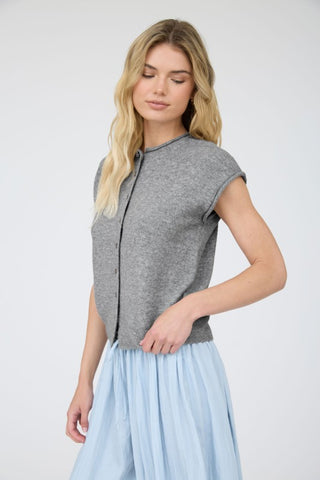 Ivy Grey Sleeveless Cardigan