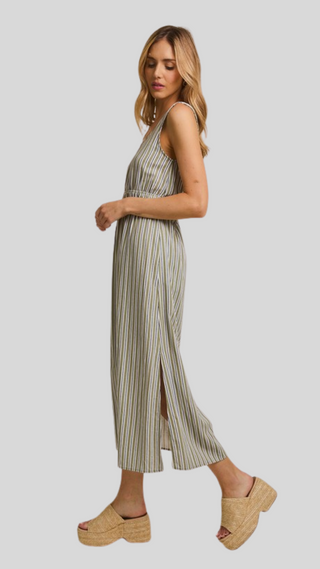 Nola Olive Stripe Dress