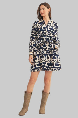 Meg Button Down Geo Dress