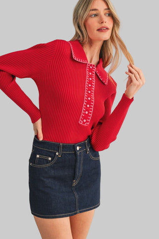 Trina Red/Pink Sweater