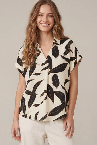 Kyomi Black Print Top