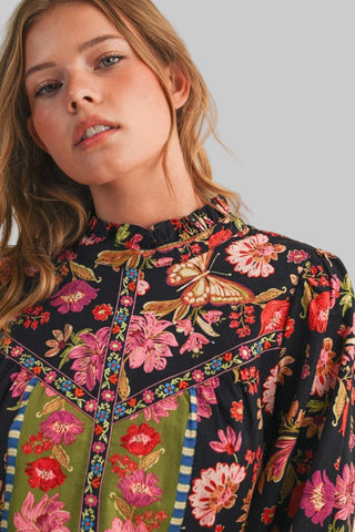 Aurora Black Floral Top