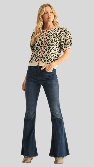 Jennifer Leopard Print Cardigan