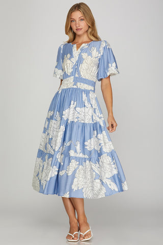 Carmine Blue Floral Dress
