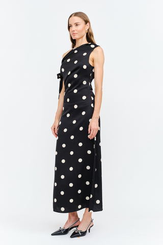 Farrah Black Dot Dress
