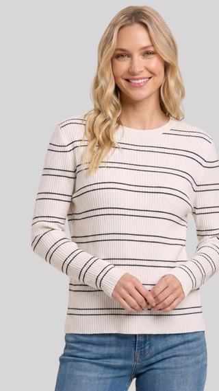 Marty Ivory/Black Striped Sweater