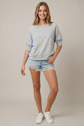 Kama Lt Grey Contrast Sweatshirt