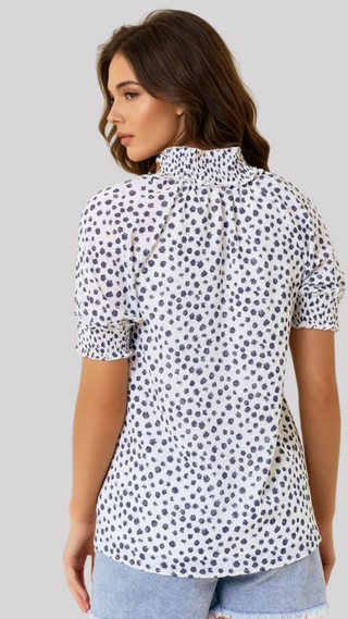 Kerry Navy Dot Top