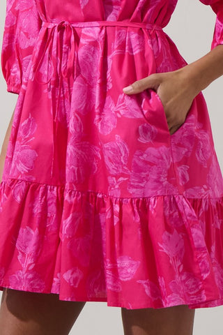 Stella Fuchsia Print Dress