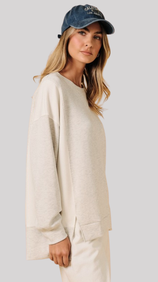 Jolie Grey Colorblock Top