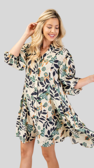 Luna Navy Print Dress