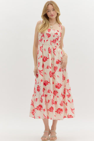 Kendall Red Print Dress