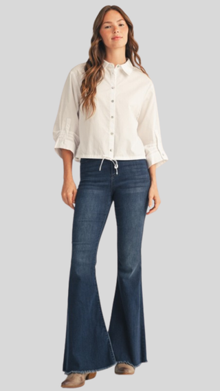 Rachel White Button Up Top