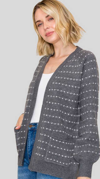 Celeste Charcoal Dot Cardigan
