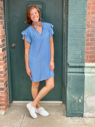 Rena Blue Stripe Dress