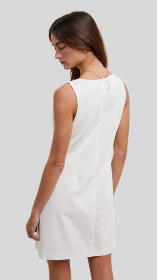 Lucy White Button Dress