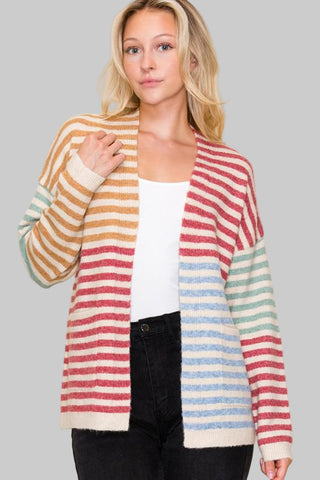 Marit Camel/Berry Cardigan