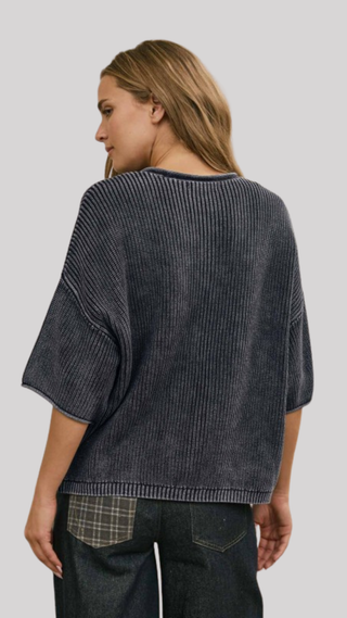 Kristi Navy Washed Cardigan