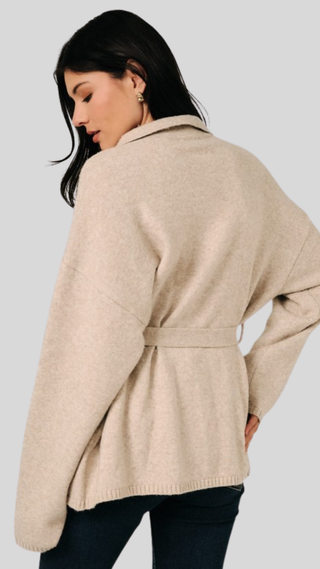 Kelly Oatmeal Button Down Cardigan