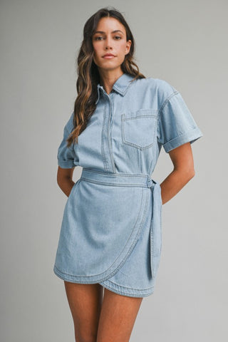 Cora Denim Wrap Dress